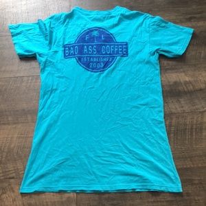 THE DUCK COMPANY TEAL SHORT SLEEVE TEE BAD ASS COFFEE SIZE M